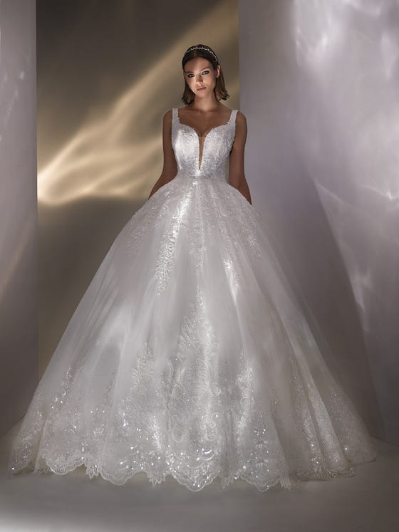 Magnífico Vestido de Noiva, Vestido Feminino Noiva-Moderna Nunca Usado  37014551