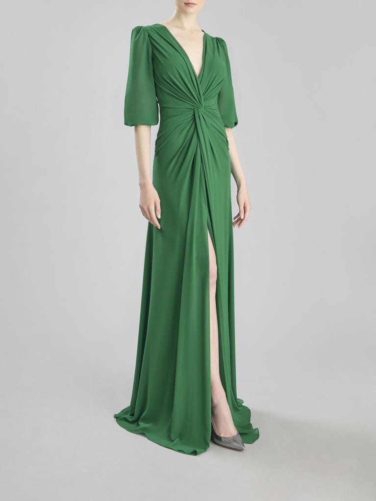 NOLENE Abito da cerimonia flow A-line con scollo a V Nicole Milano