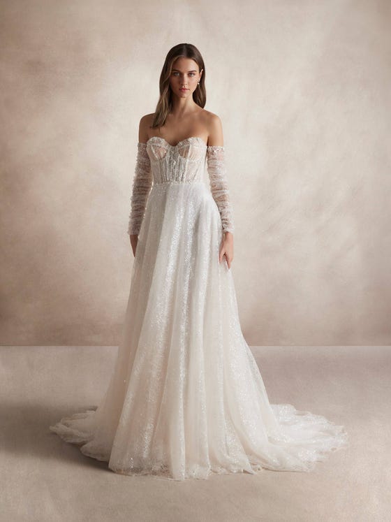 vue avant robe de mariée flow A-line sherine