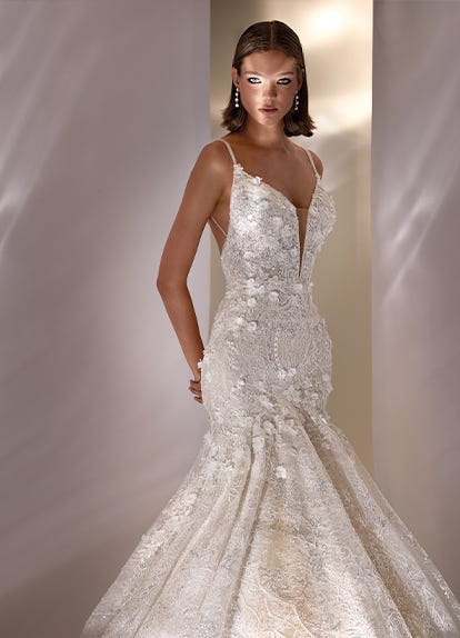 Heavy Beaded Wedding Dress Bridal Gown Custom made Crystals Illusion Back  Crepe | eBay